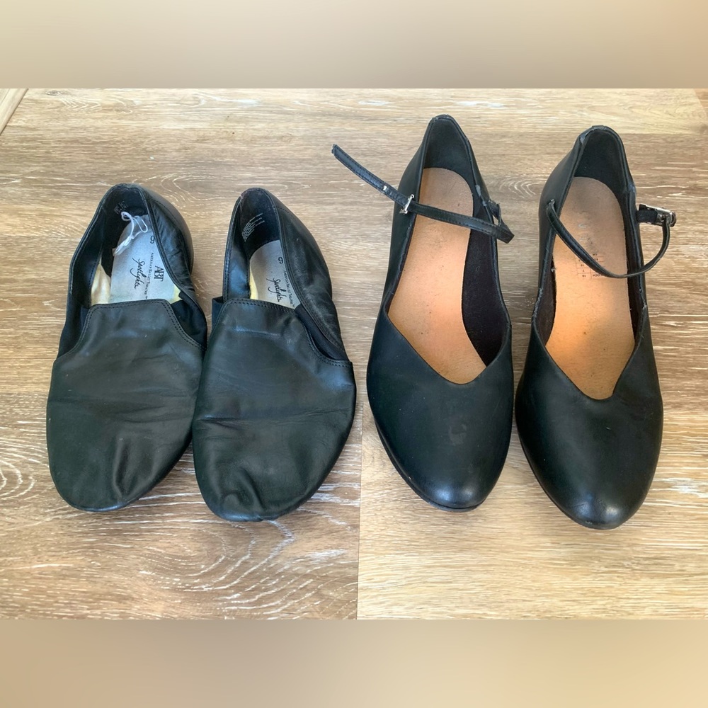2 Pairs of Dance Shoes- Character Heels and Jazz Dance Shoes